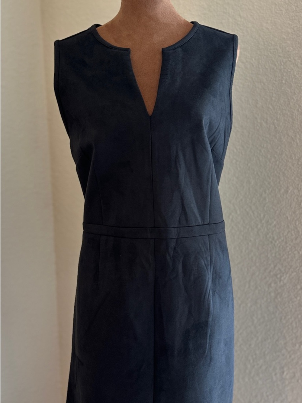 Joe Fresh Sleeveless Faux Suede Midi Dress Charcoal Black 12